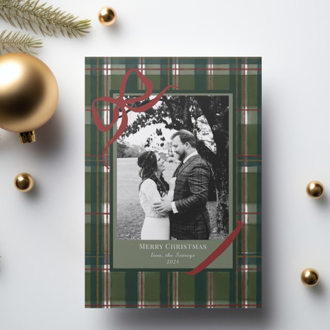 Ribbon and Plaid Holiday Card (Creator Uploaded)
