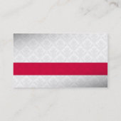 Ribbon and Seal Damask - Red Business Card (Back)