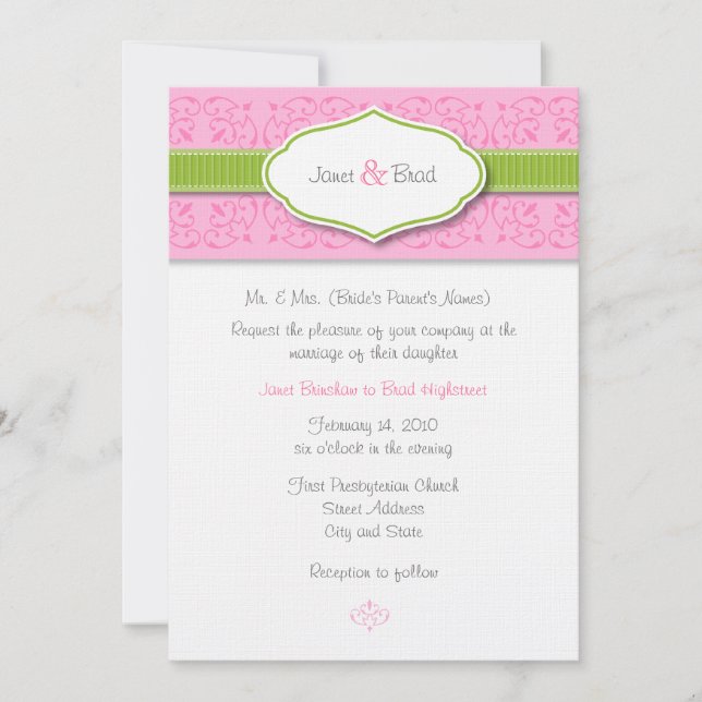 Ribbon and Seal Wedding Invitation (Front)