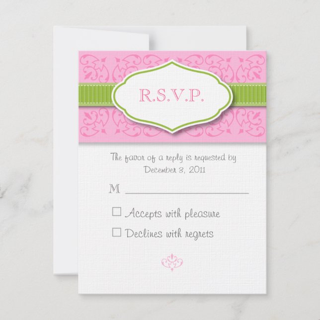 Ribbon and Seal Wedding Response Card (Front)