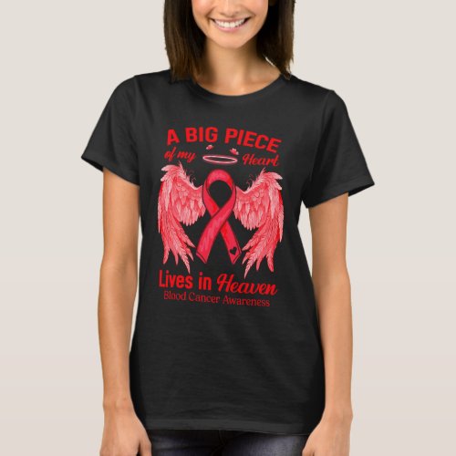 Ribbon Angel Wing Blood Cancer Awareness Memorial  T_Shirt