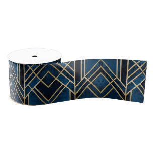 Ribbon - Art Deco Blue & Gold Mirrored