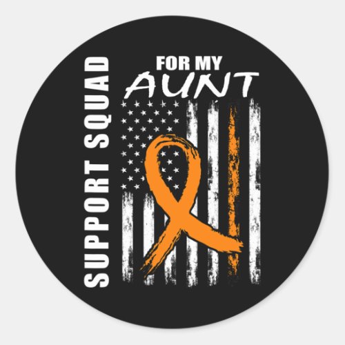 Ribbon Aunt Leukemia Awareness Usa Flag Cancer Gif Classic Round Sticker