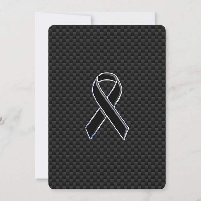 Ribbon Awareness Black Carbon Fiber (Front)