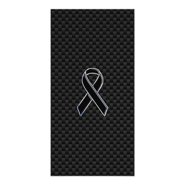 Ribbon Awareness Black Carbon Fiber Card (Front)