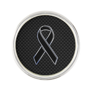 Ribbon Awareness Black Carbon Fiber Pin
