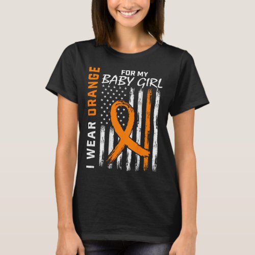 Ribbon Baby Girl Leukemia Awareness  T_Shirt