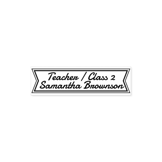 Ribbon Banner Class Teacher Self-inking Stamp (Design)