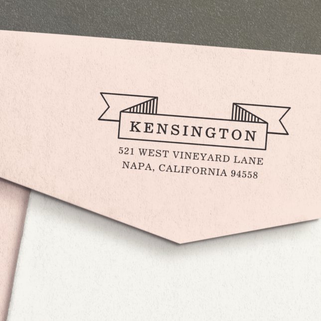 Ribbon Banner Return Address Self-inking Stamp (Creator Uploaded)