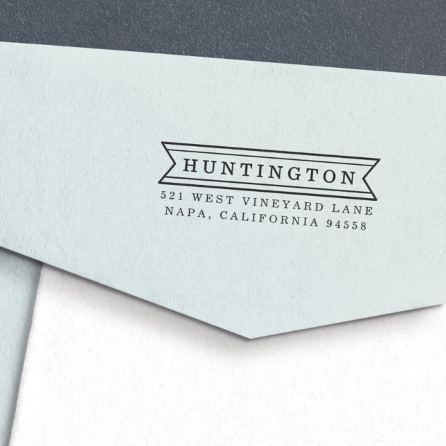Ribbon Banner Return Address Stamp (Creator Uploaded)