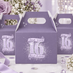 Ribbon Banner Sweet 16 Dk Violet ID1333 Favor Boxes