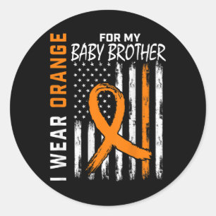 Ribbon Bbaby Brother Leukemia Awareness Classic Round Sticker