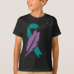 Ribbon Birds Feather Suicide Awareness Mental Heal T-Shirt<br><div class="desc">Ribbon Birds Feather Suicide Awareness Mental Health Gift</div>