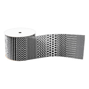 Ribbon - Black and White Mixed Pattern Designs