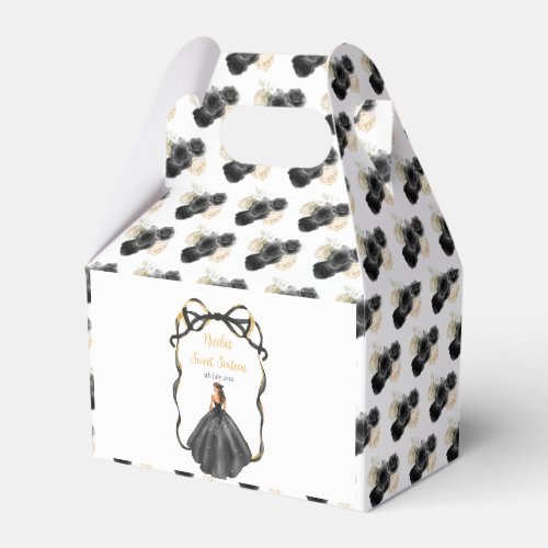 Ribbon Black Brown Hair Princess Sweet Sixteen Favor Boxes