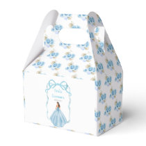 Ribbon Blue Brown Hair Princess Quinceanera Favor Boxes