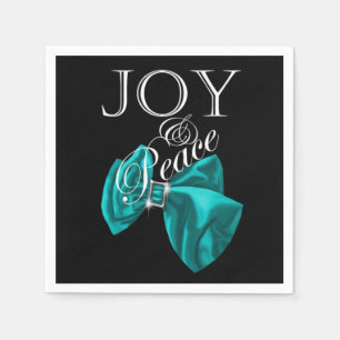 ribbon blue joy peace paper napkins