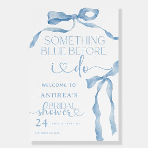 Ribbon Bow Blue and White Bridal Shower Foam Board