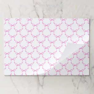 Ribbon Bows Pink Paper Placemats