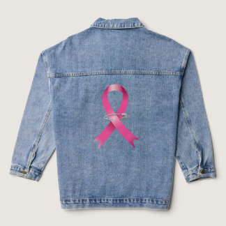 Ribbon Breast Cancer Awareness   Denim Jacket