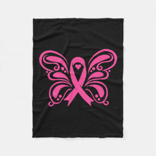 Ribbon Breast Cancer Awareness Fleece Blanket
