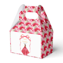 Ribbon Bright Red and Gold Princess Quinceanera Favor Boxes