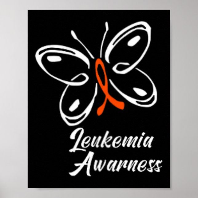 Ribbon Butterfly  Aml Leukemia Awareness 1 Poster (Front)