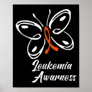 Ribbon Butterfly  Aml Leukemia Awareness 88 Poster