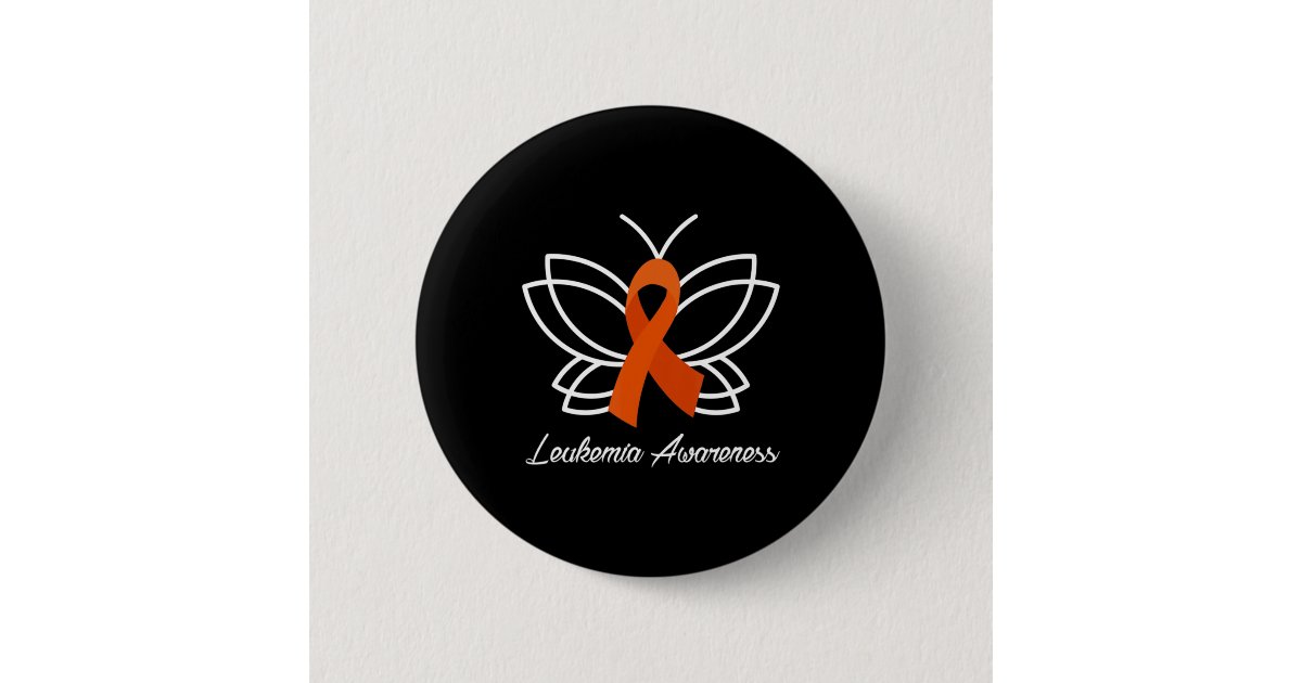 Ribbon Butterfly Aml Leukemia Awareness Button Zazzle