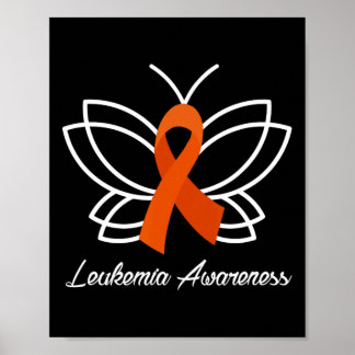 Ribbon Butterfly  Aml Leukemia Awareness  Poster