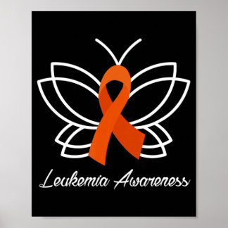 Ribbon Butterfly  Aml Leukemia Awareness  Poster