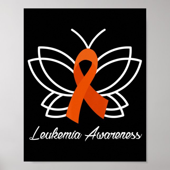 Ribbon Butterfly  Aml Leukemia Awareness  Poster (Front)