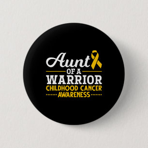 Ribbon Cancer Fighter Aunt Childhood Cancer Awaren Button