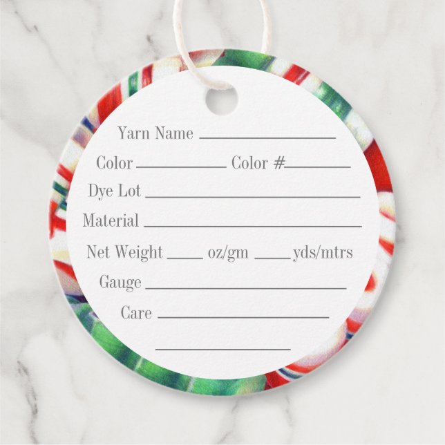 RIBBON CANDY 2" Round Yarn Tags (Front)