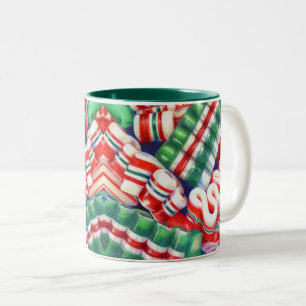 RIBBON CANDY Hunter Green Two-Tone Mug