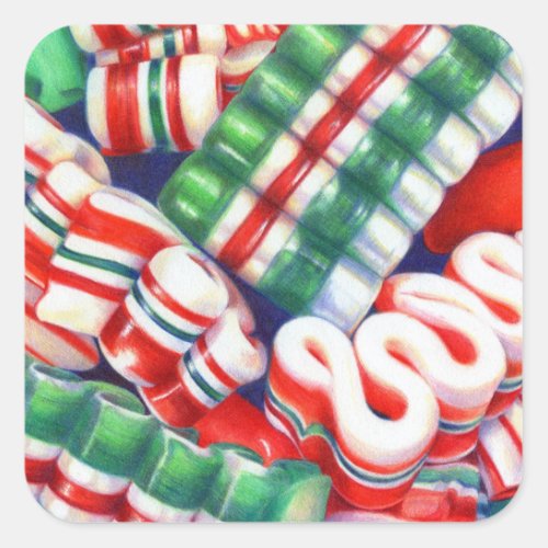 RIBBON CANDY Large Square Stickers
