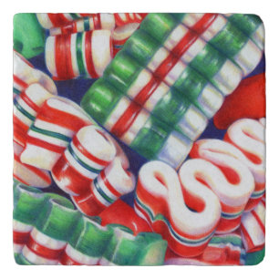 RIBBON CANDY Marble Stone Trivet