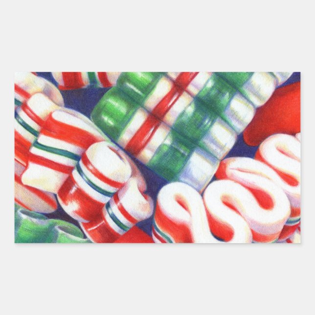 RIBBON CANDY Rectangle Stickers (Front)