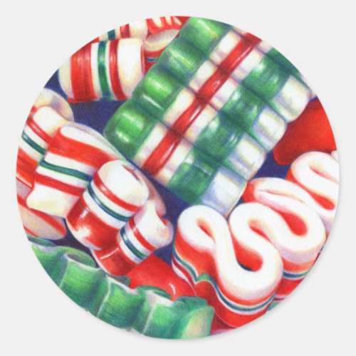 RIBBON CANDY Small Round Stickers