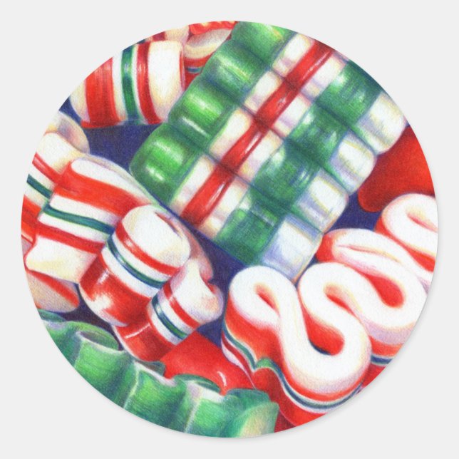 RIBBON CANDY Small Round Stickers (Front)