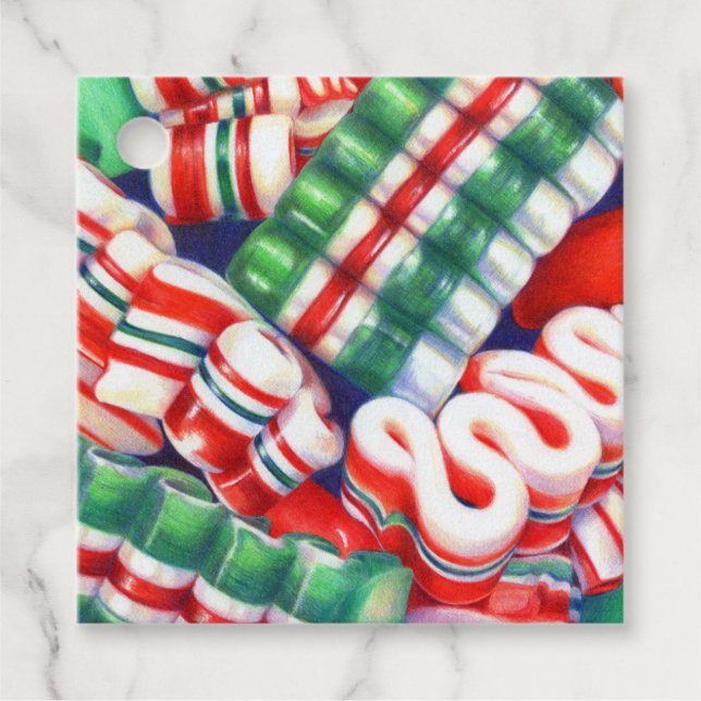 RIBBON CANDY Square Gift Tags (Front)