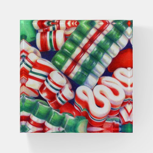 RIBBON CANDY Square Paperweight