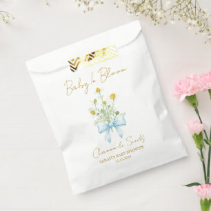 Ribbon Chamomile Seeds Baby Shower Favor Bag