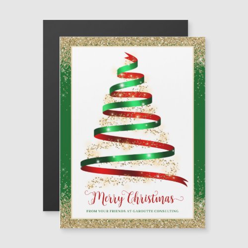 Ribbon Christmas Tree Corporate Holiday Magnet