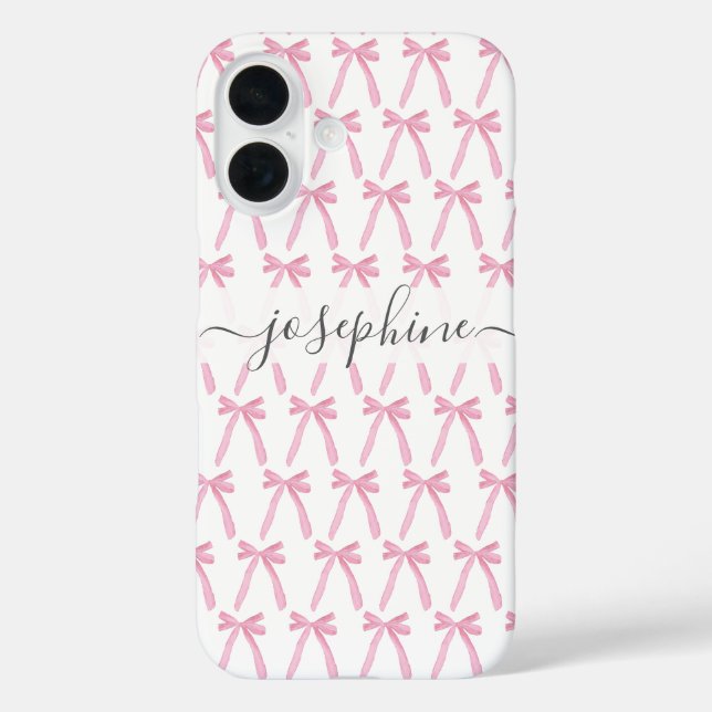 Ribbon coquette Pink Aesthetic bows personalized Case-Mate iPhone Case (Back)