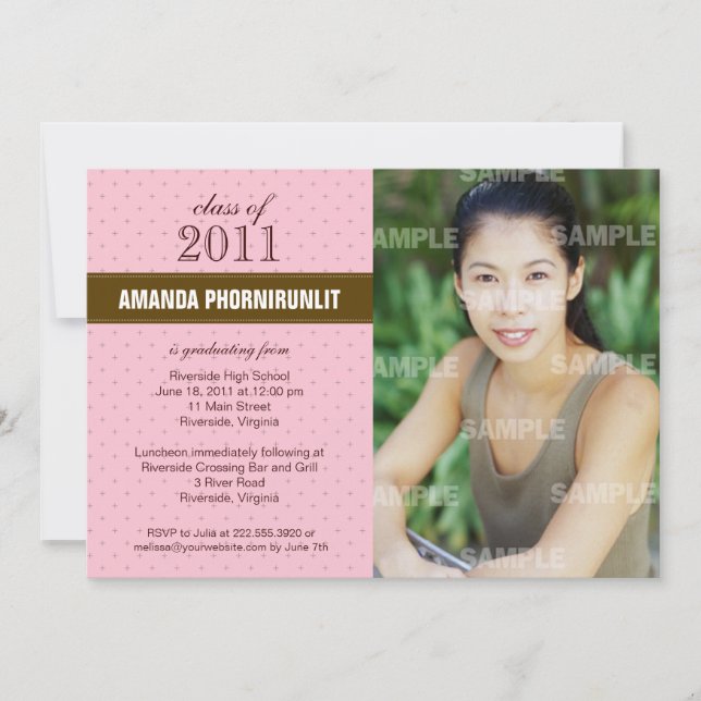 Ribbon Cross Graduation Invitation (Front)