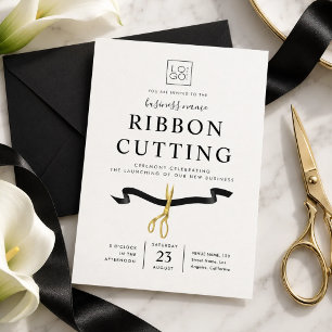 Ribbon Cutting Grand Opening Business Launch Event Invitation