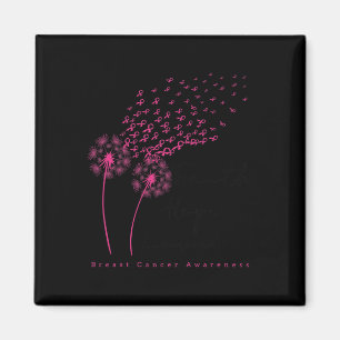 Ribbon Dandelion Faith Hope Love Breast Cancer Magnet