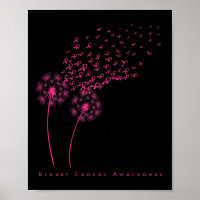 Ribbon Dandelion Faith Hope Love Breast Cancer 