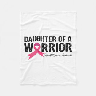Ribbon Daughter Of A Warrior Breast Cancer Awarene Fleece Blanket